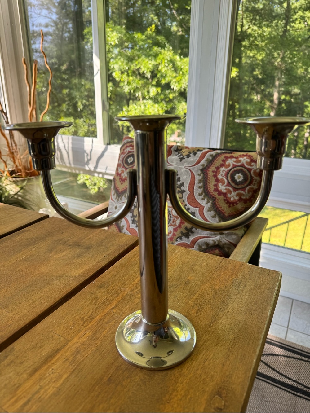 Vollrath stainless steel 3-candle stick holder